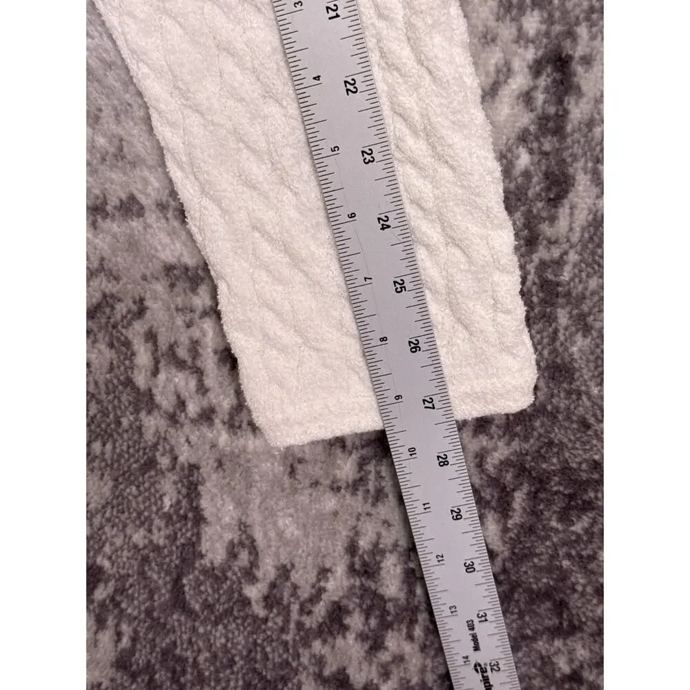 J Crew Odette Lady Jacket Cardigan Sweater XL Womens White Cable Knit